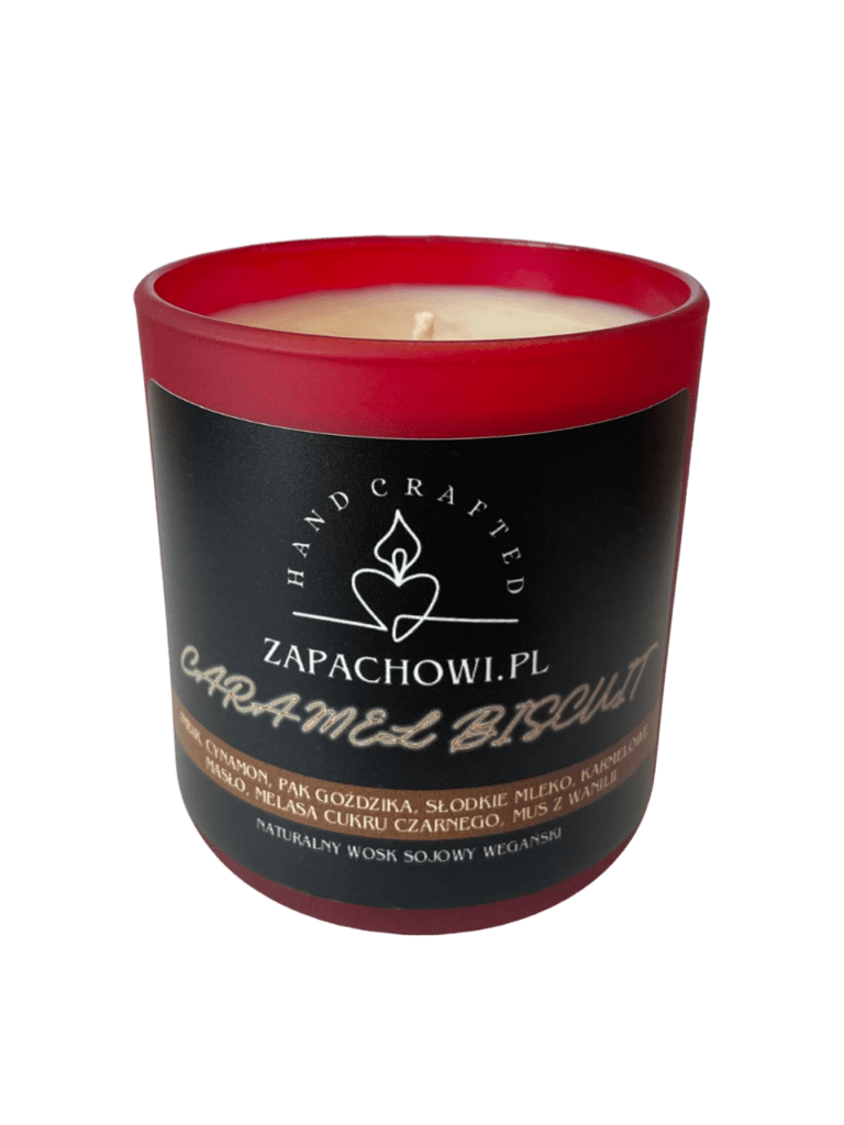 Duża Świeczka sojowa zapachowa - Caramel Biscuit (260ml)
