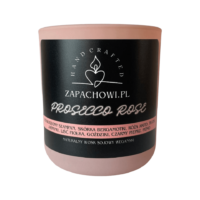 Duża Świeczka sojowa zapachowa – Prosecco Rose (260ml)